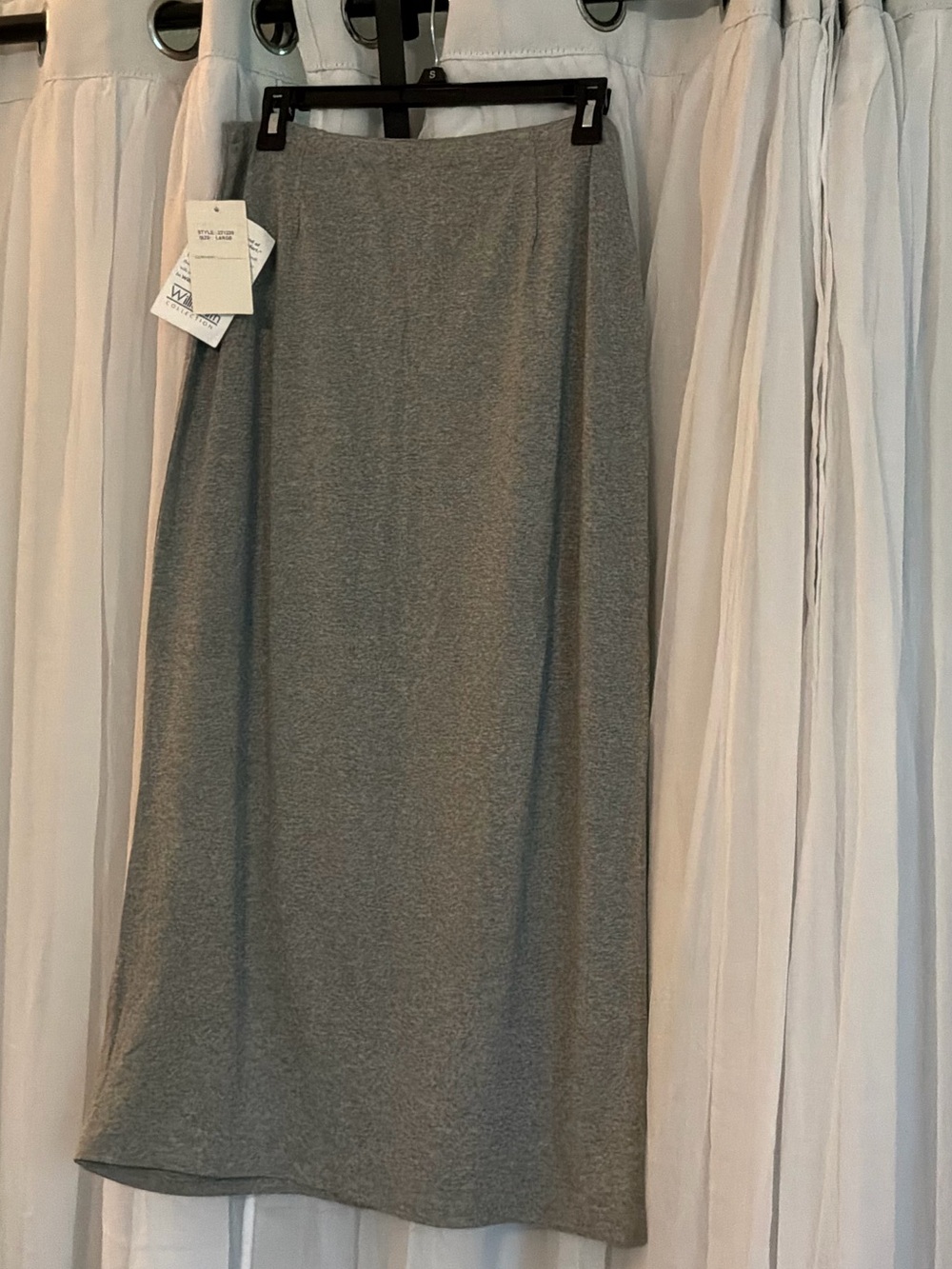 Willi Smith Heather Gray Knit Midi Skirt  NWT - Picture 5 of 6